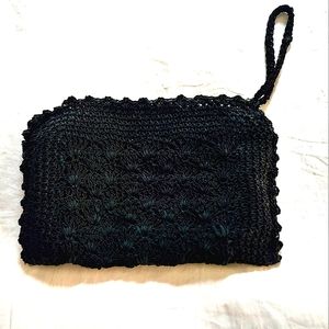 Crochet Black Vintage Wristlet